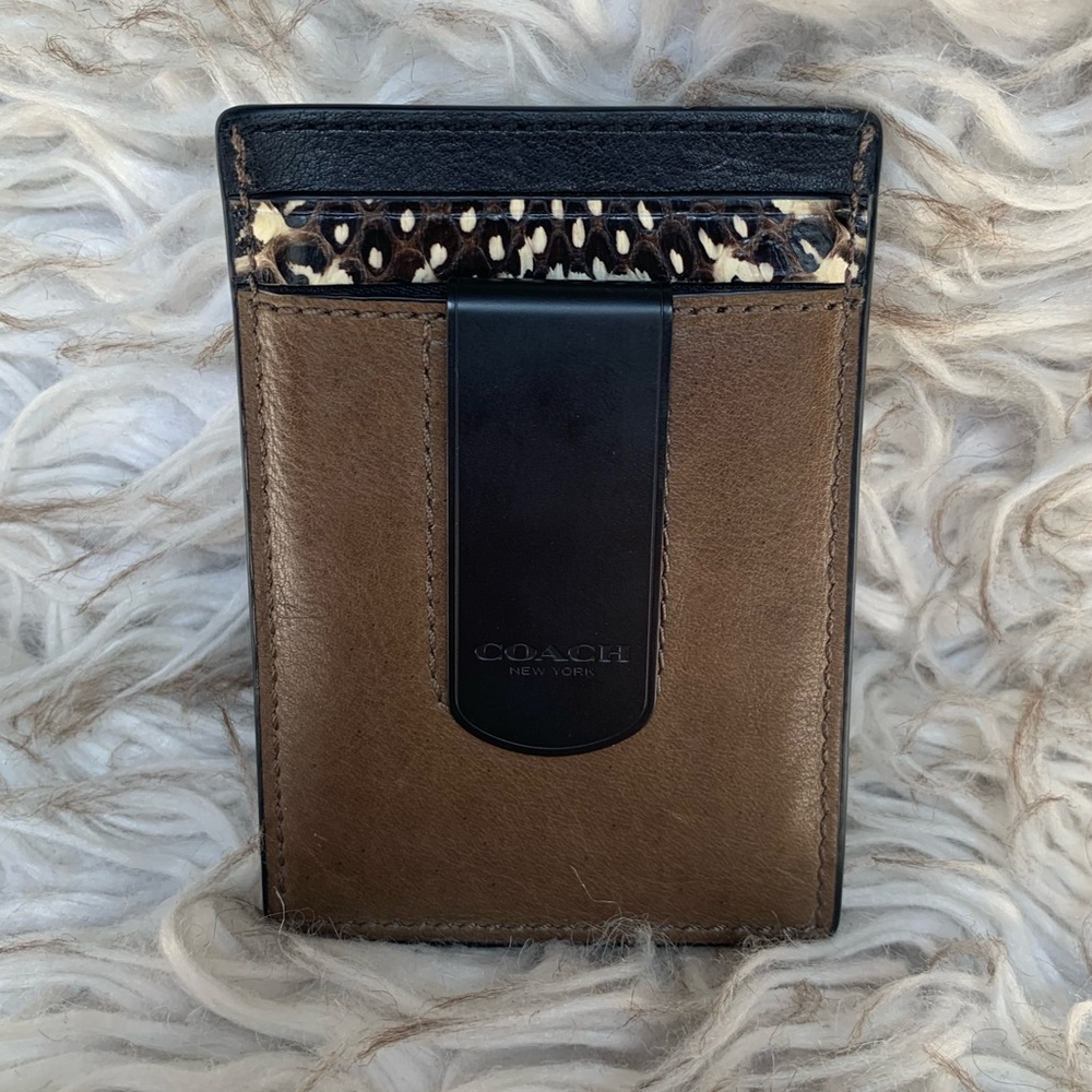 COACH Men’s 3-n-1 Money-flip Card Wallet w/ Exotic Detail in Surplus